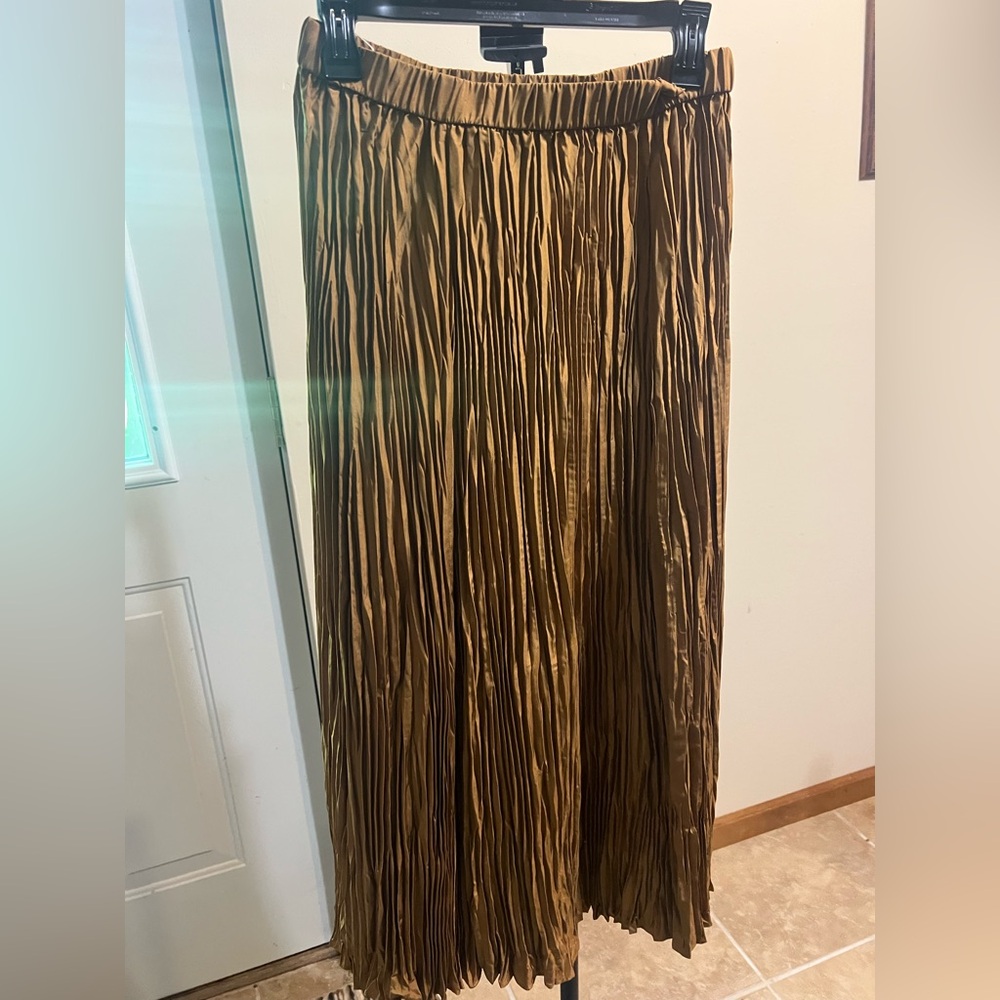 Eileen Fisher Blue Crinkle Maxi Skirt